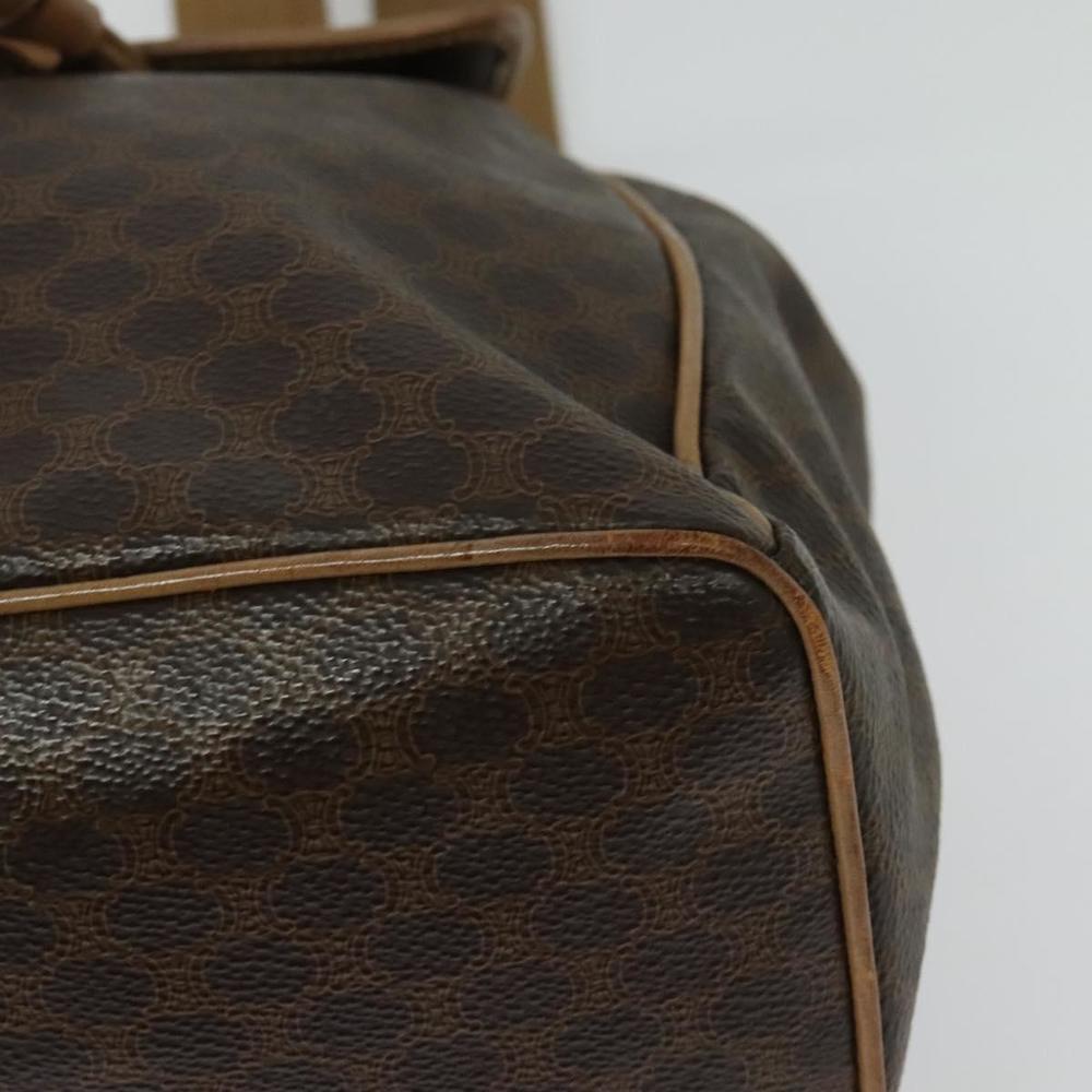 CELINE Macadam Canvas Backpack PVC Leather Brown Gold Auth hk2918 - Picture 16 of 16